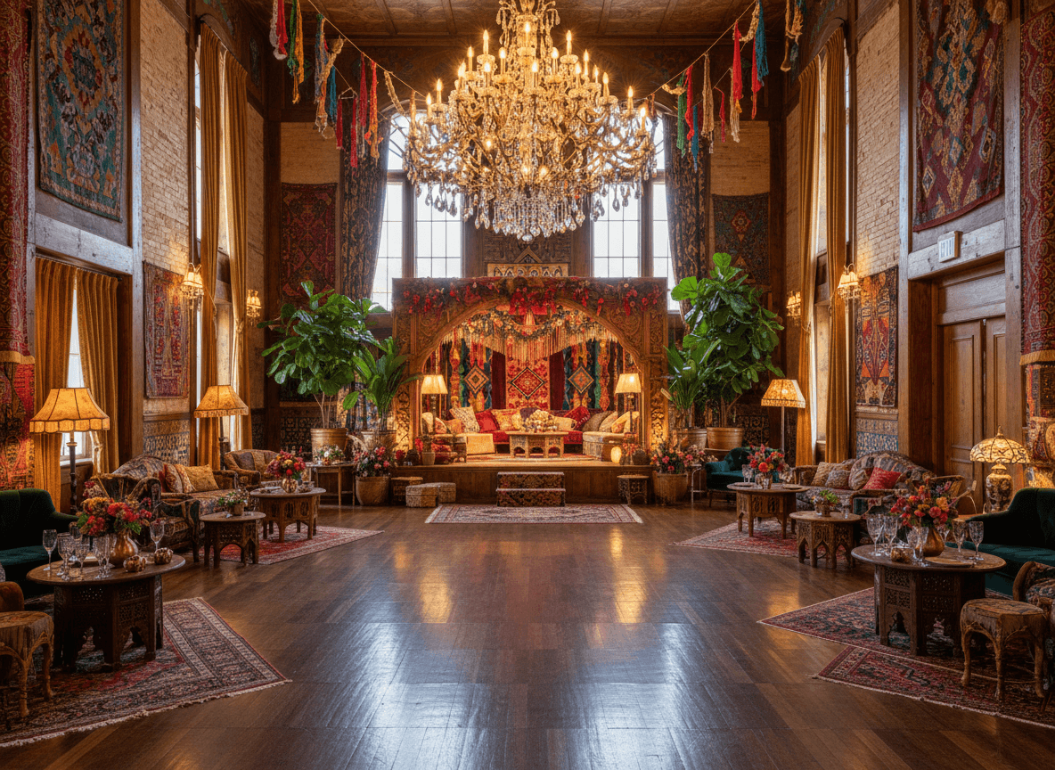 Bohemian Ballroom interior design - professional bohemian ballroom with sophisticated decor and premium finishes