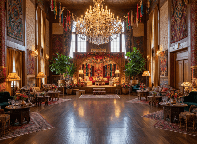 Bohemian Ballroom interior design - professional bohemian ballroom with sophisticated decor and premium finishes