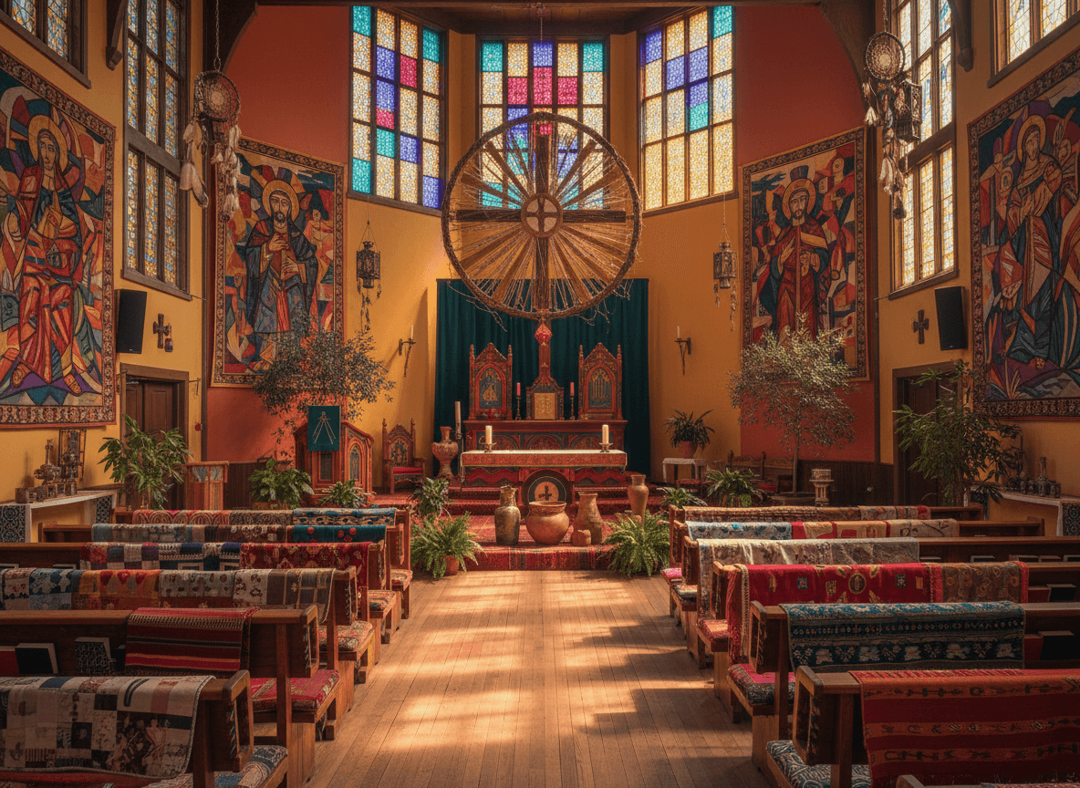 Bohemian Church interior design - professional bohemian church with sophisticated decor and premium finishes