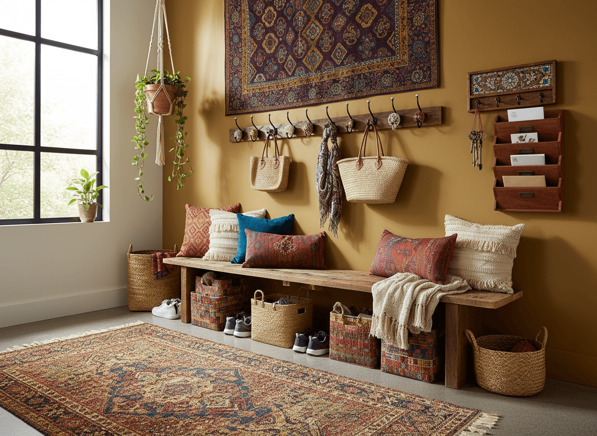 Bohemian Drop Zone interior design - professional bohemian drop zone with sophisticated decor and premium finishes