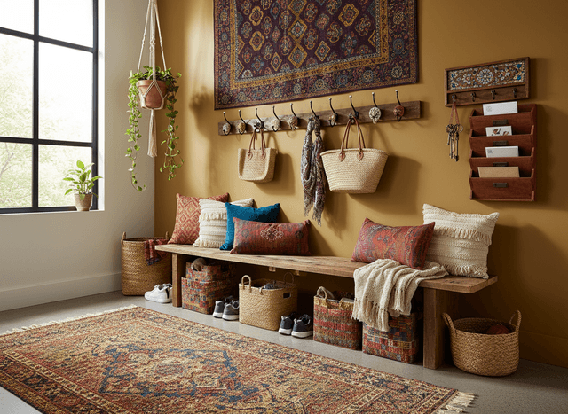 Bohemian Drop Zone interior design - professional bohemian drop zone with sophisticated decor and premium finishes