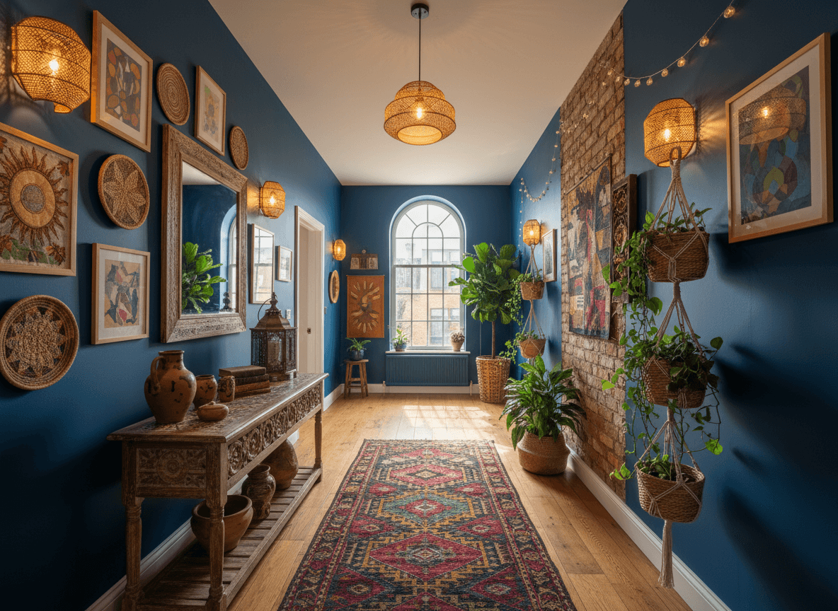 Bohemian Hallway interior design - professional bohemian hallway with sophisticated decor and premium finishes