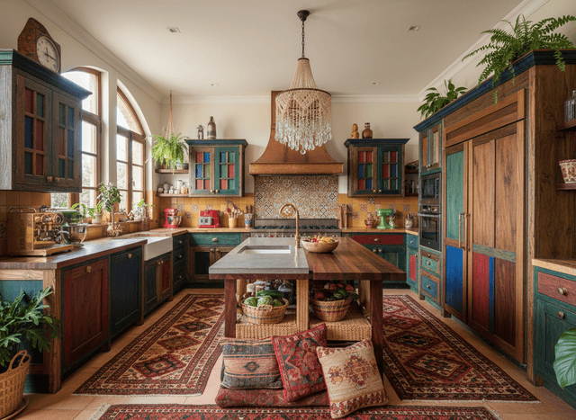 Bohemian Kitchen interior design - professional bohemian kitchen with sophisticated decor and premium finishes