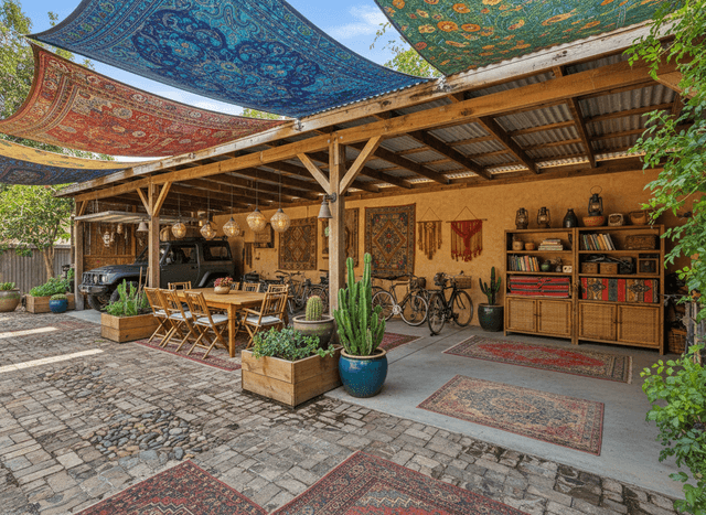 Bohemian Outdoor Garage interior design - professional bohemian outdoor garage with sophisticated decor and premium finishes