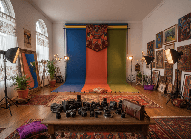 Bohemian Photography Studio interior design - professional bohemian photography studio with sophisticated decor and premium finishes