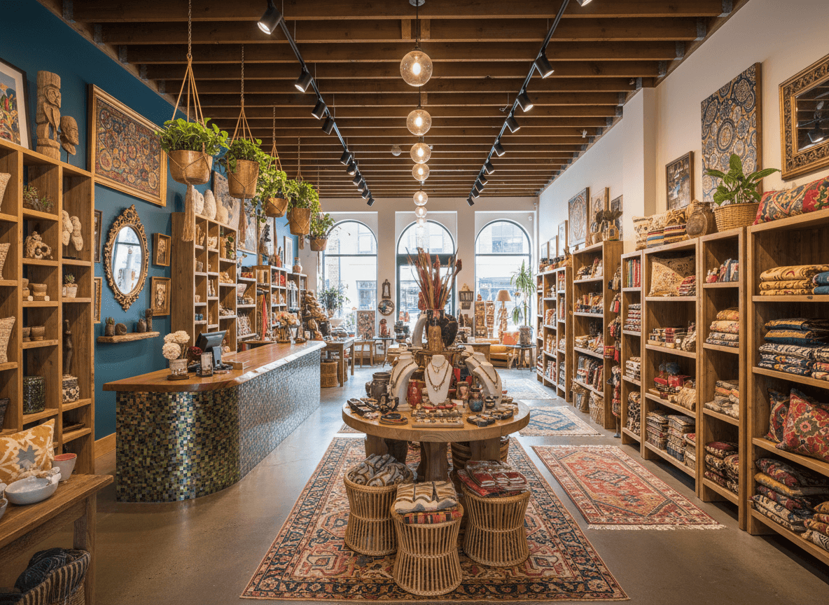 Bohemian Store interior design - professional bohemian store with sophisticated decor and premium finishes