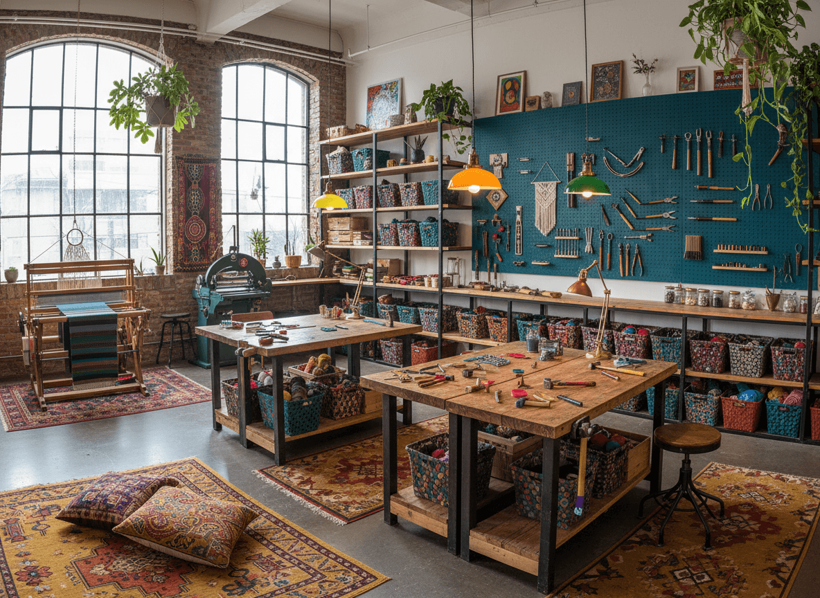Bohemian Workshop interior design - professional bohemian workshop with sophisticated decor and premium finishes