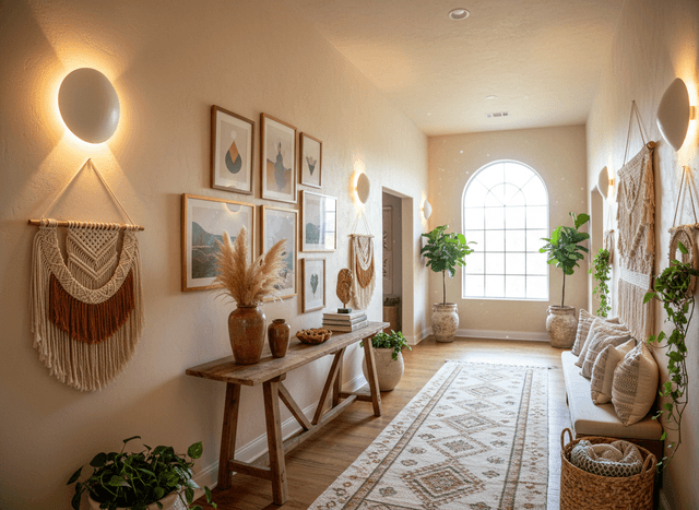 Boho Chic Hallway interior design - professional boho chic hallway with sophisticated decor and premium finishes