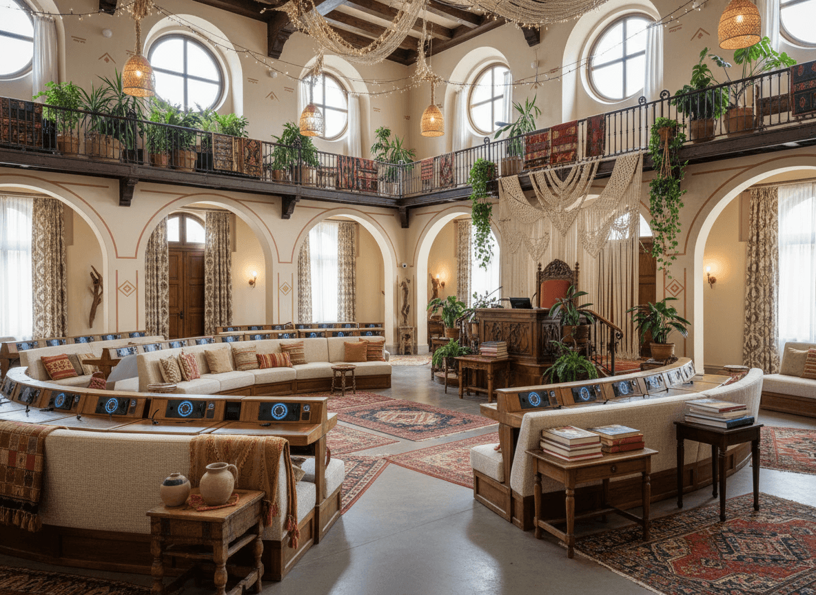 Boho Chic Parliament interior design - professional boho chic parliament with sophisticated decor and premium finishes