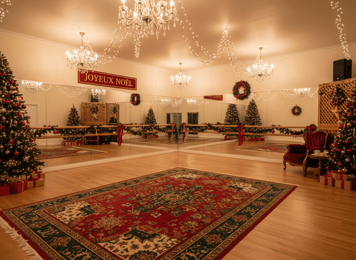 Christmas Dance Studio interior design - professional christmas dance studio with sophisticated decor and premium finishes