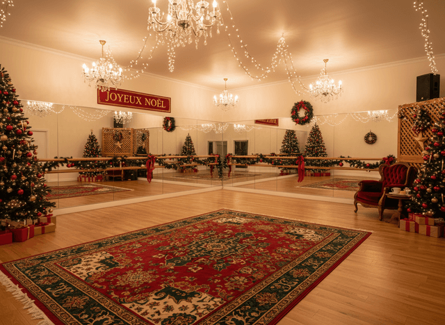 Christmas Dance Studio interior design - professional christmas dance studio with sophisticated decor and premium finishes