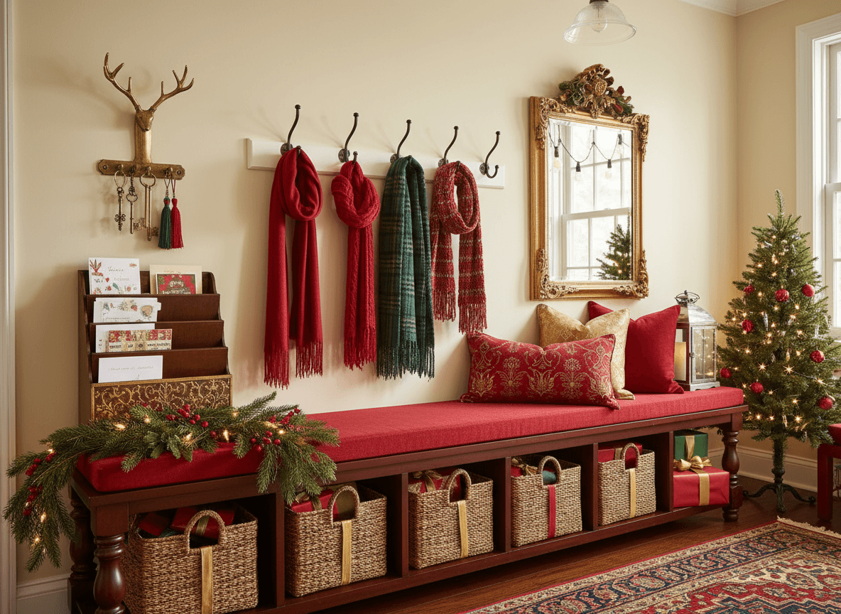 Christmas Drop Zone interior design - professional christmas drop zone with sophisticated decor and premium finishes