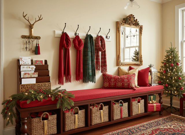 Christmas Drop Zone interior design - professional christmas drop zone with sophisticated decor and premium finishes