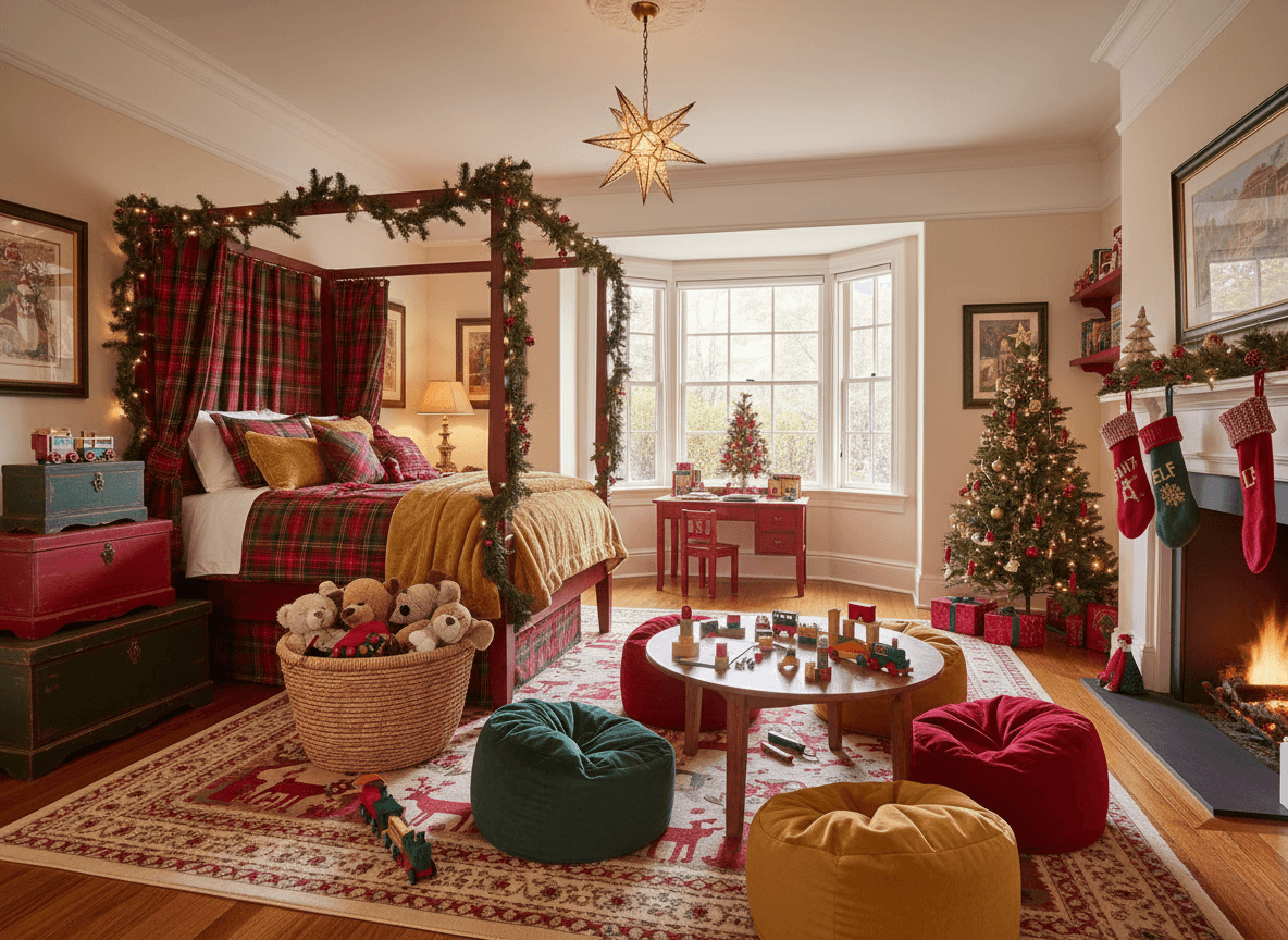 Christmas Kids Room interior design - professional christmas kids room with sophisticated decor and premium finishes