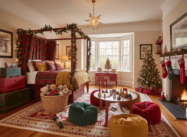 Christmas Kids Room interior design - professional christmas kids room with sophisticated decor and premium finishes