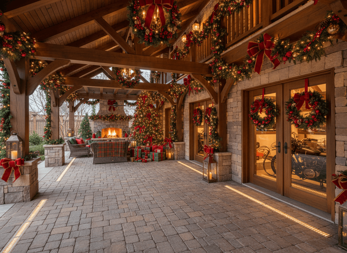 Christmas Outdoor Garage interior design - professional christmas outdoor garage with sophisticated decor and premium finishes