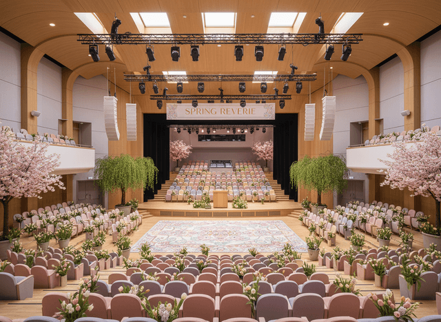 Easter Auditorium interior design - professional easter auditorium with sophisticated decor and premium finishes