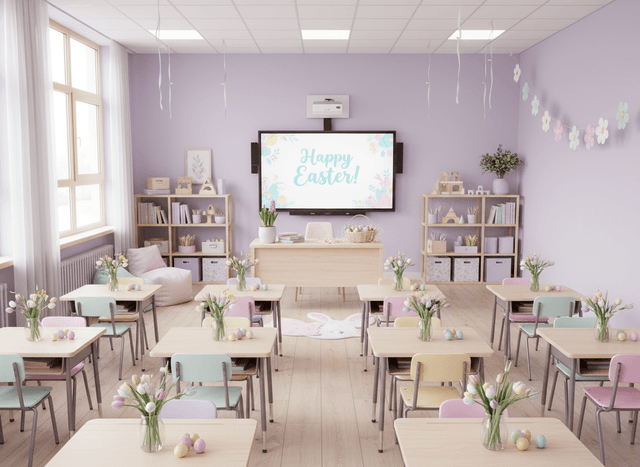 Easter Classroom interior design - professional easter classroom with sophisticated decor and premium finishes