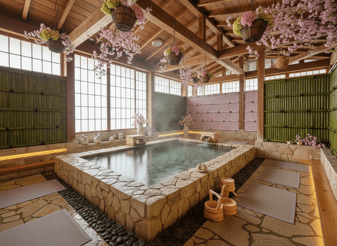 Easter Onsen interior design - professional easter onsen with sophisticated decor and premium finishes