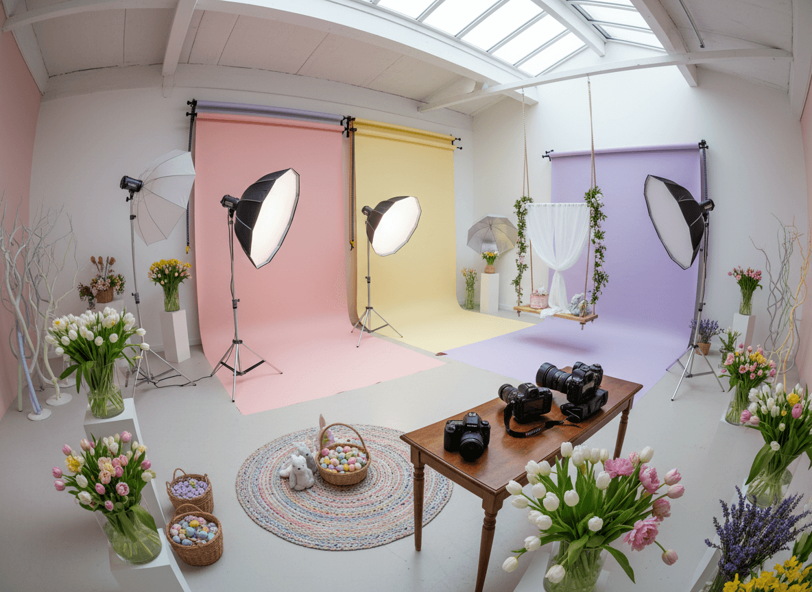 Easter Photography Studio interior design - professional easter photography studio with sophisticated decor and premium finishes