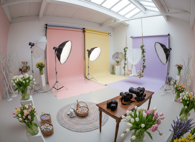 Easter Photography Studio interior design - professional easter photography studio with sophisticated decor and premium finishes