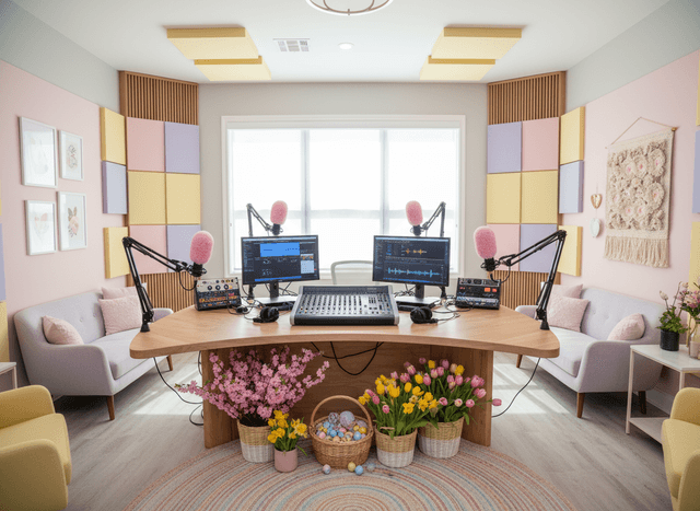 Easter Podcast Studio interior design - professional easter podcast studio with sophisticated decor and premium finishes