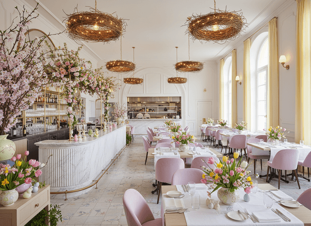 Easter Restaurant interior design - professional easter restaurant with sophisticated decor and premium finishes