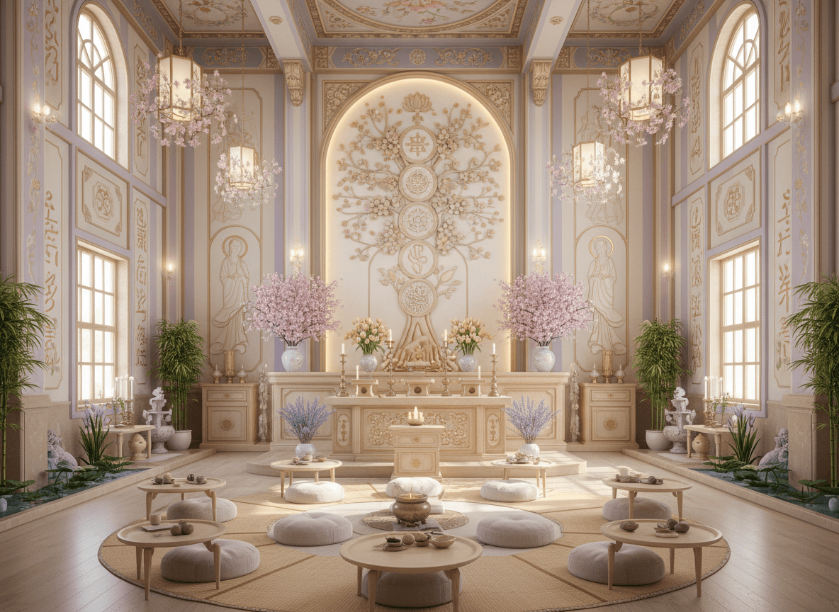 Easter Temple interior design - professional easter temple with sophisticated decor and premium finishes