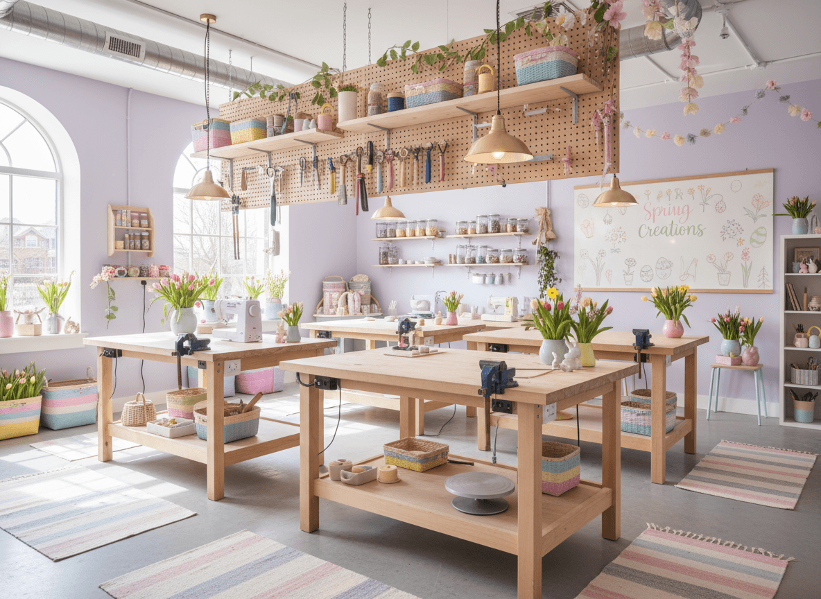 Easter Workshop interior design - professional easter workshop with sophisticated decor and premium finishes