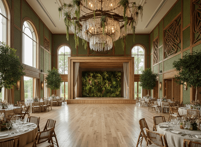 Eco Friendly Ballroom interior design - professional eco friendly ballroom with sophisticated decor and premium finishes