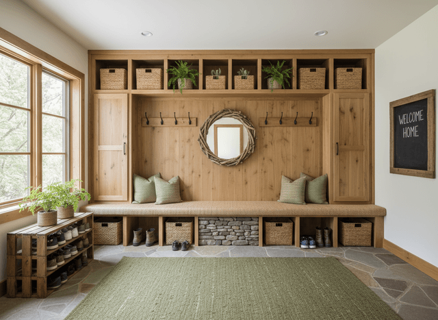Eco Friendly Mudroom interior design - professional eco friendly mudroom with sophisticated decor and premium finishes