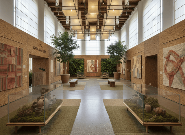Eco Friendly Museum Hall interior design - professional eco friendly museum hall with sophisticated decor and premium finishes