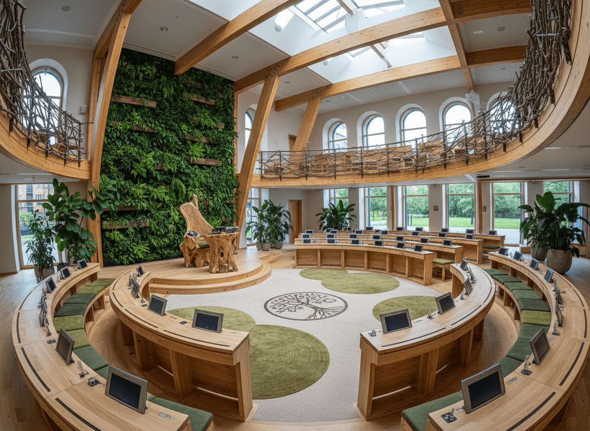 Eco Friendly Parliament interior design - professional eco friendly parliament with sophisticated decor and premium finishes