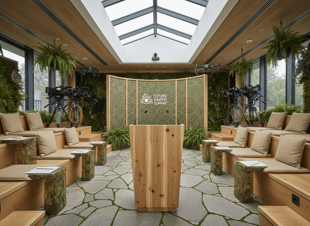 Eco Friendly Press Room interior design - professional eco friendly press room with sophisticated decor and premium finishes