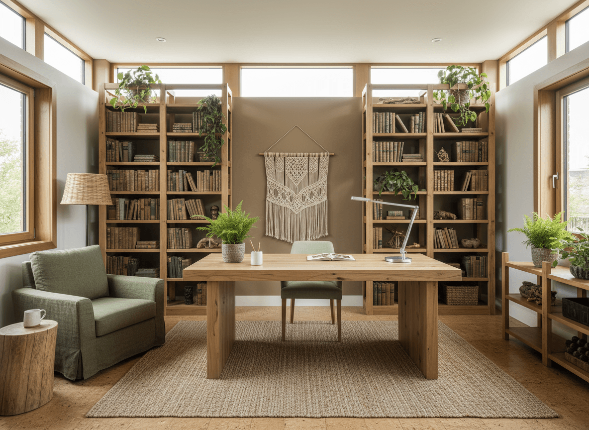 Eco Friendly Study Room interior design - professional eco friendly study room with sophisticated decor and premium finishes