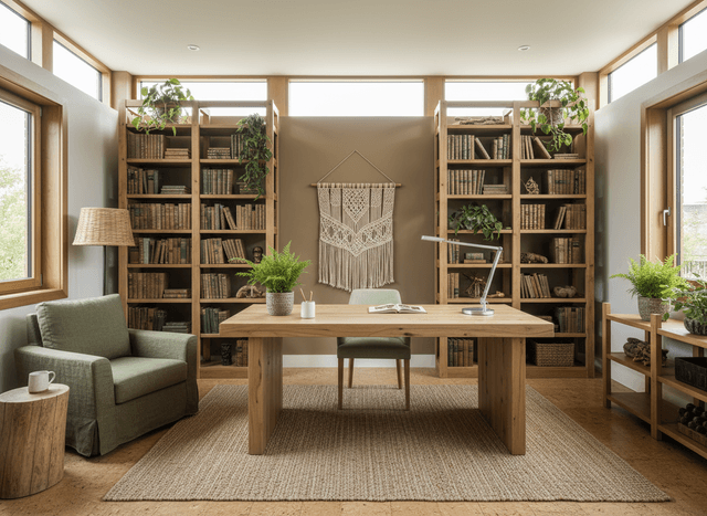 Eco Friendly Study Room interior design - professional eco friendly study room with sophisticated decor and premium finishes