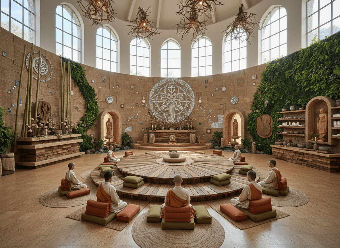 Eco Friendly Temple interior design - professional eco friendly temple with sophisticated decor and premium finishes