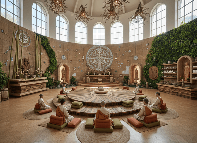 Eco Friendly Temple interior design - professional eco friendly temple with sophisticated decor and premium finishes