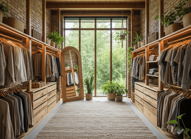 Eco Friendly Walk In Closet interior design - professional eco friendly walk in closet with sophisticated decor and premium finishes