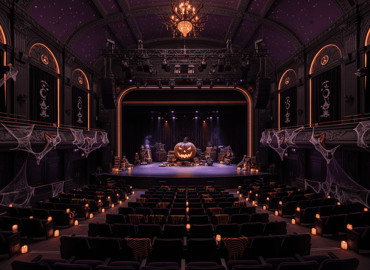 Halloween Auditorium interior design - professional halloween auditorium with sophisticated decor and premium finishes