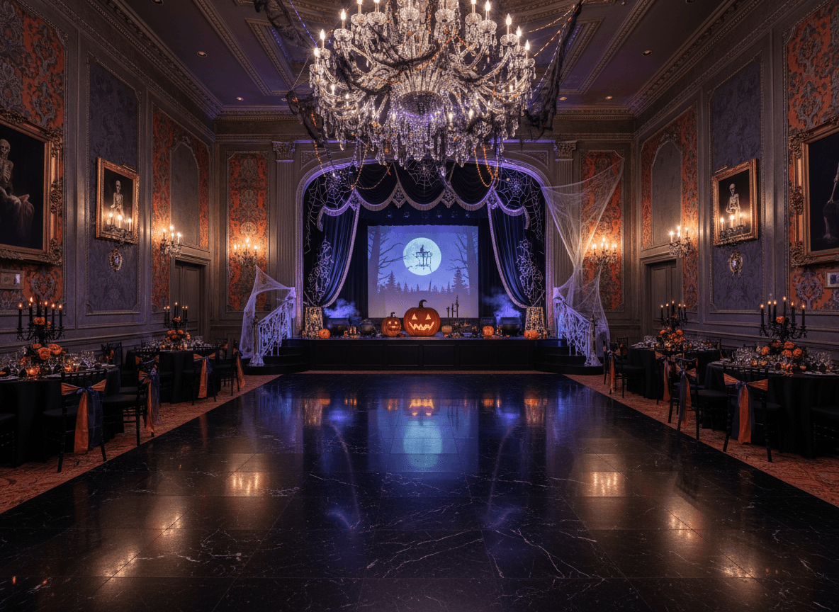 Halloween Ballroom interior design - professional halloween ballroom with sophisticated decor and premium finishes