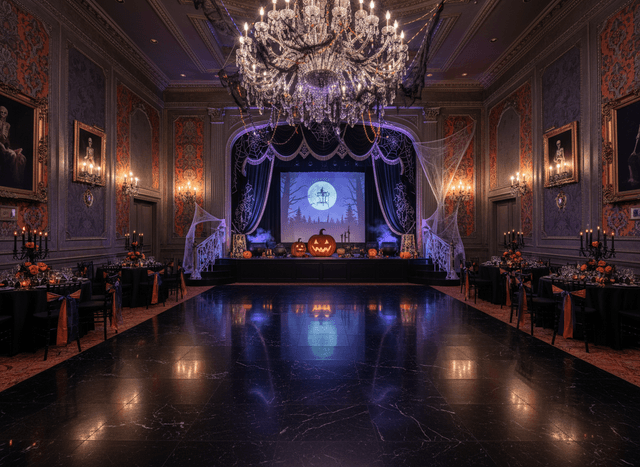 Halloween Ballroom interior design - professional halloween ballroom with sophisticated decor and premium finishes
