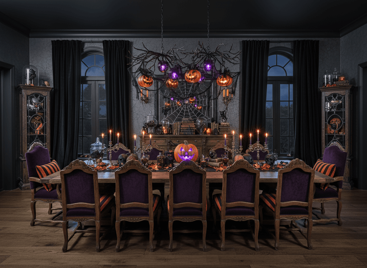 Halloween Dining Room interior design - professional halloween dining room with sophisticated decor and premium finishes