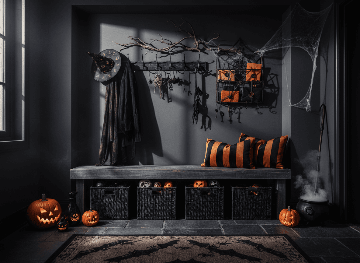 Halloween Drop Zone interior design - professional halloween drop zone with sophisticated decor and premium finishes