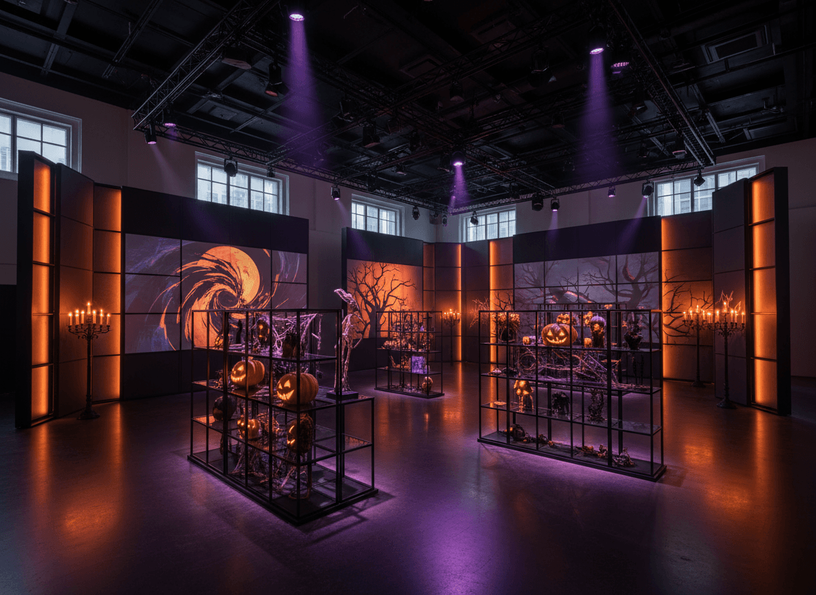 Halloween Exhibition Space interior design - professional halloween exhibition space with sophisticated decor and premium finishes