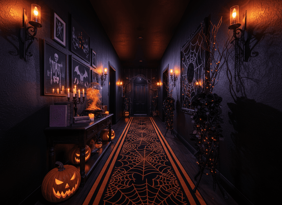 Halloween Hallway interior design - professional halloween hallway with sophisticated decor and premium finishes