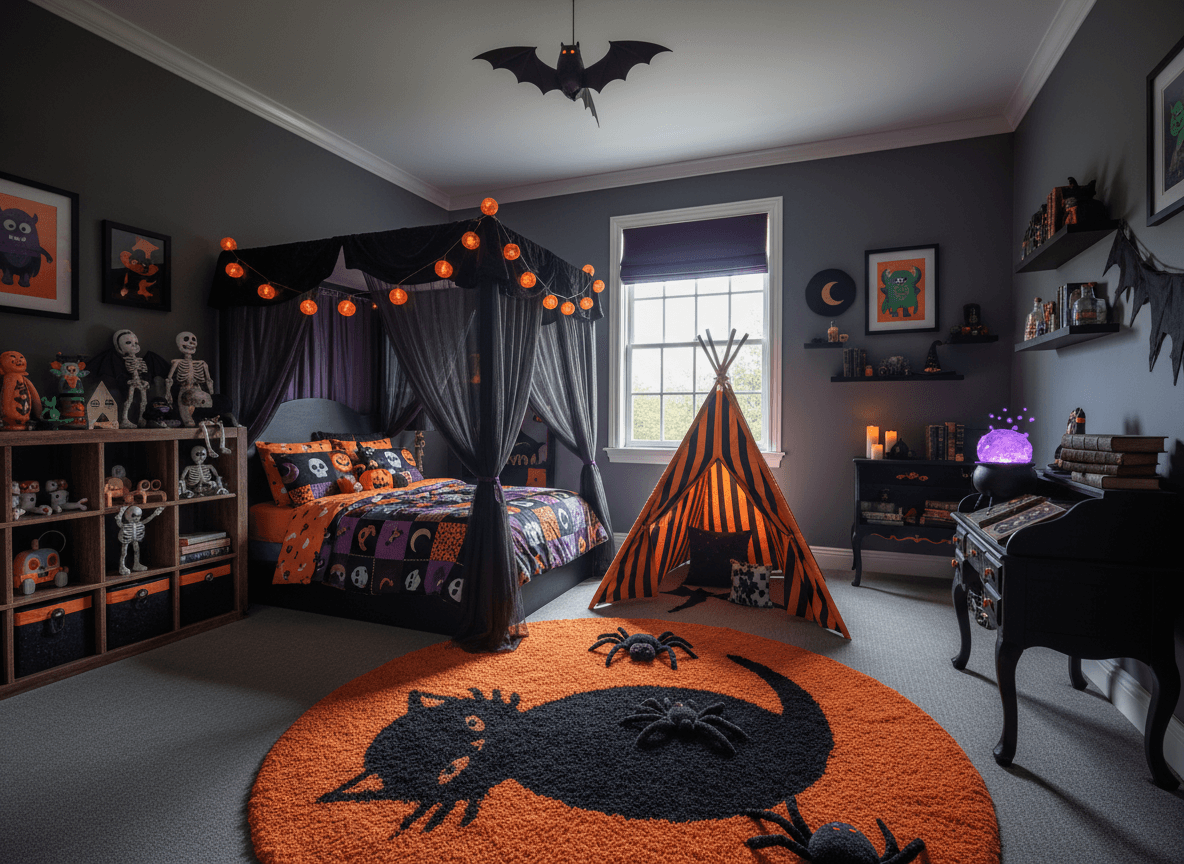 Halloween Kids Room interior design - professional halloween kids room with sophisticated decor and premium finishes