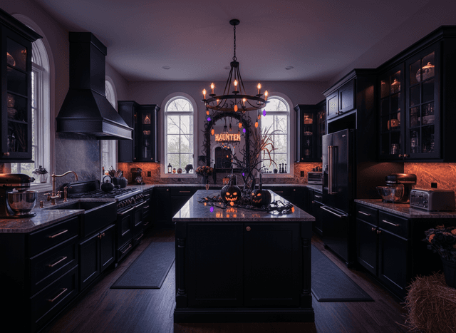 Halloween Kitchen interior design - professional halloween kitchen with sophisticated decor and premium finishes