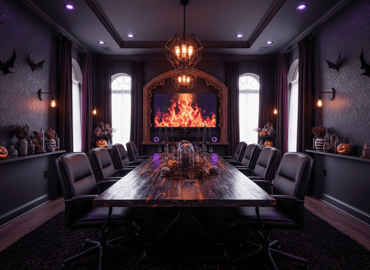 Halloween Meeting Room interior design - professional halloween meeting room with sophisticated decor and premium finishes