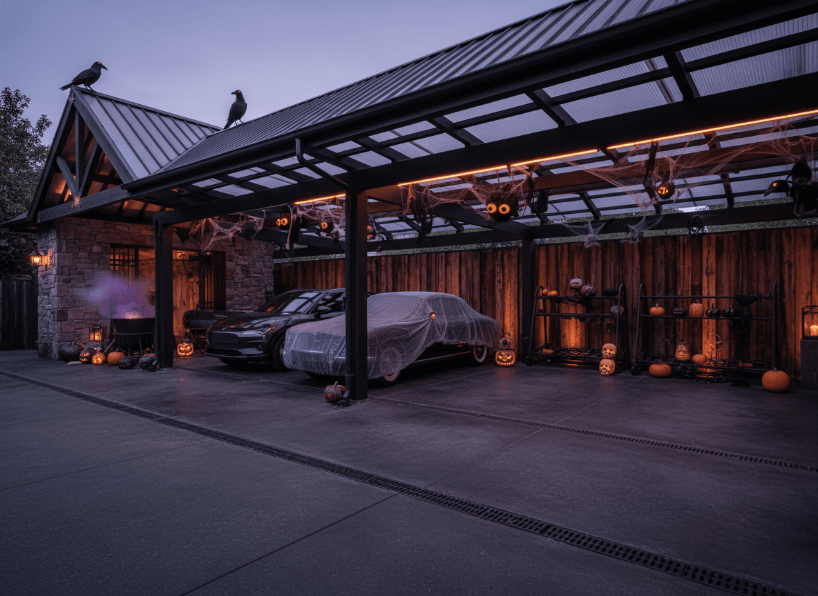 Halloween Outdoor Garage interior design - professional halloween outdoor garage with sophisticated decor and premium finishes